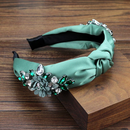 Women's Handmade Rhinestone Bow Crystal Flower Hairbands