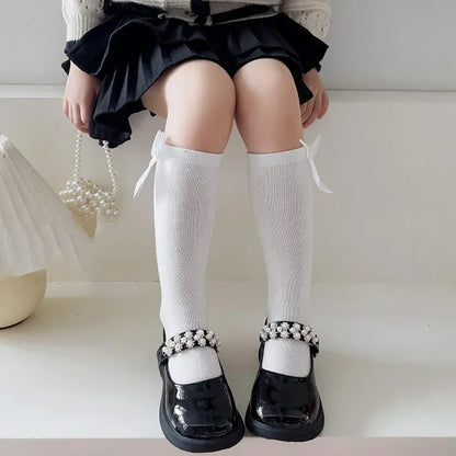 Nouveau Chaussettes hautes à nœud pour enfants