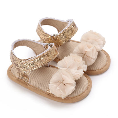 Baby-Mädchen-Sandalen mit weicher Sohle und Blumenmuster