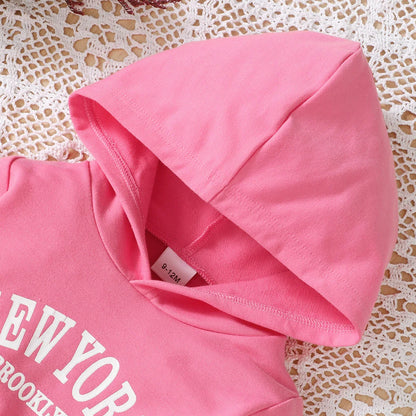 Casual Baby Girl Hoodie Set Long Sleeve