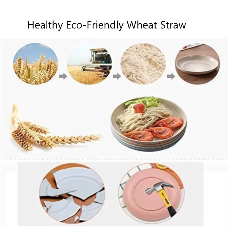 Durable Wheat Straw Oval Fish Plate
