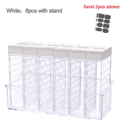 6-Piece Transparent Spice Seasoning Storage Set