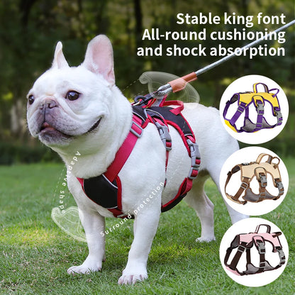 Pet Rainproof Bulldog Anti-slip Night Reflective Harnesses