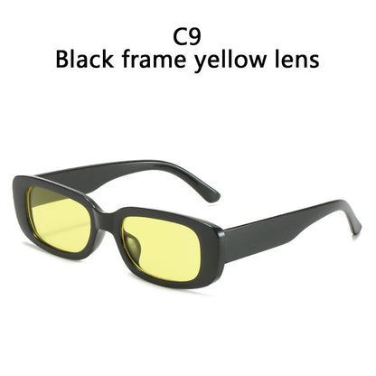 Rechteckige quadratische Retro-Sonnenbrille mit UV400-Schutz für Herren