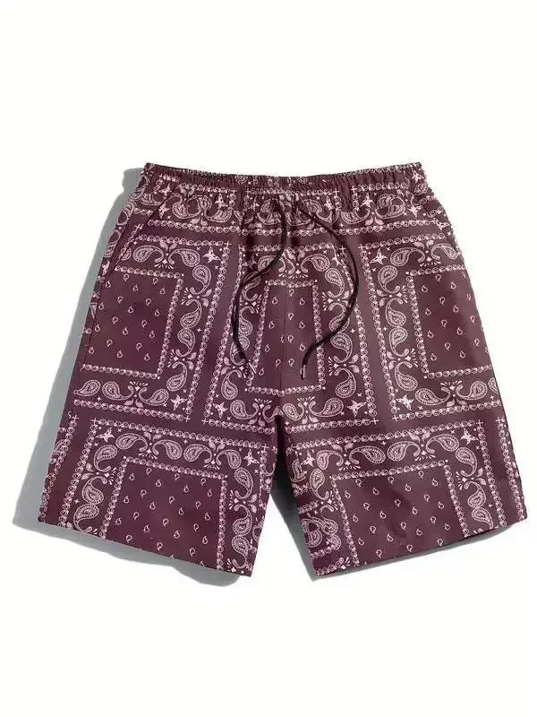 Lässige Strandshorts mit Paisleymuster für Herren