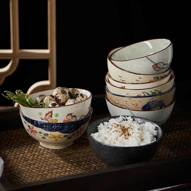 Japanese-Inspired 4.5-Inch Ceramic Rice Bowl