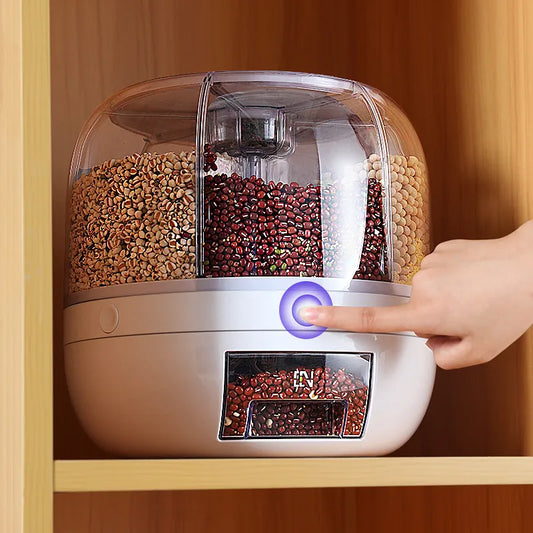 Distributeur de riz scellé rotatif à 360°, rangement de cuisine résistant à l'humidité