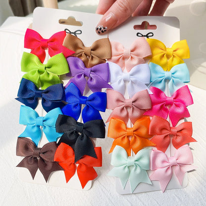 Baby Girls Handmade Ribbon Bowknot Hair Clips