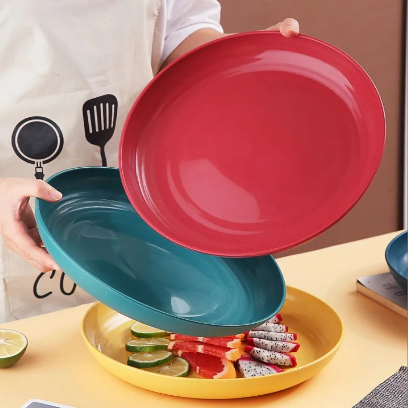 Durable Wheat Straw Oval Fish Plate