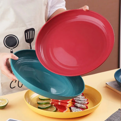 Durable Wheat Straw Oval Fish Plate