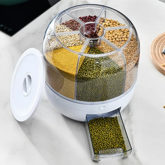 Distributeur de riz scellé rotatif à 360°, rangement de cuisine résistant à l'humidité