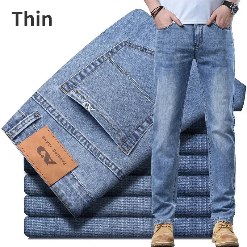 Summer Stretch Denim Men's Business Jeans
