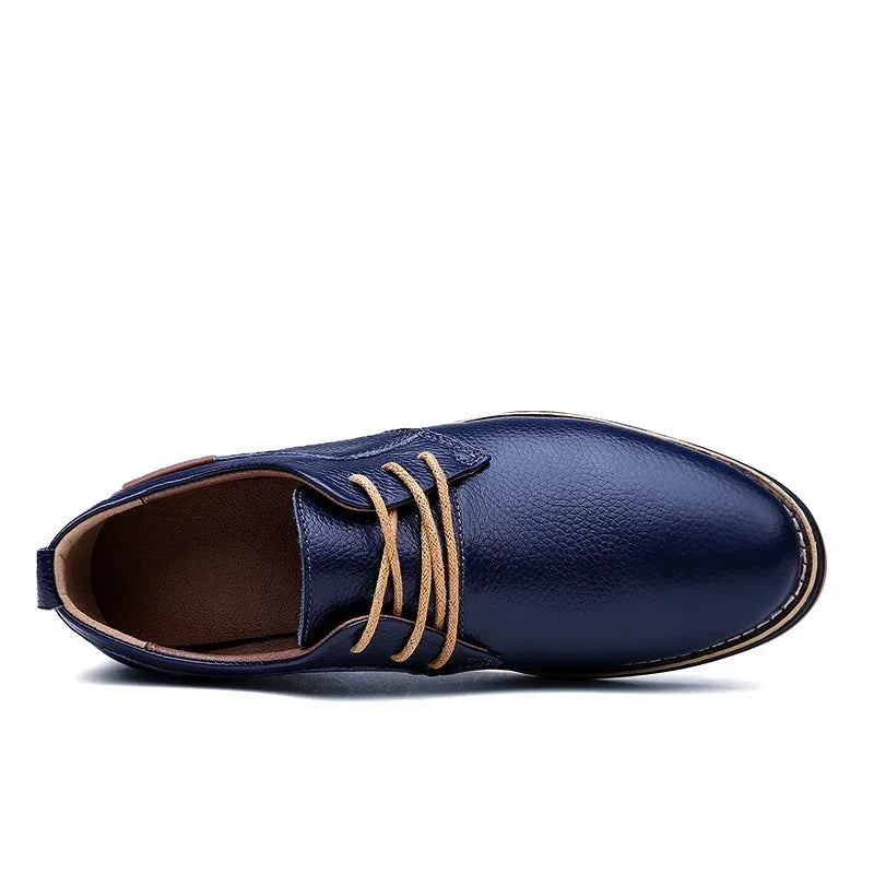 Genuine Leather Casual Sneakers for Men