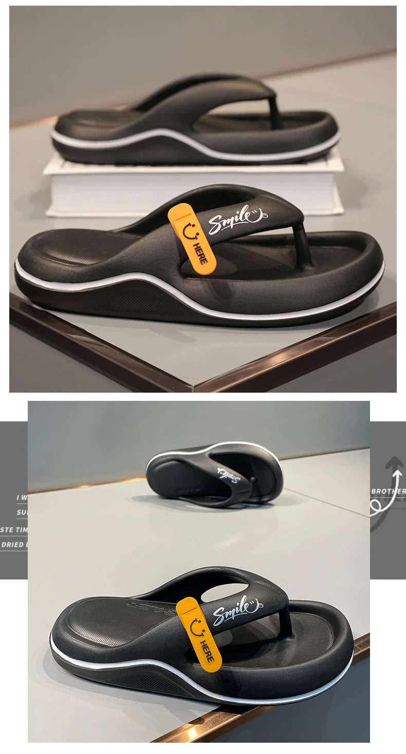 Men's Platform Flip Flops Summer Soft Sole EVA Slippers