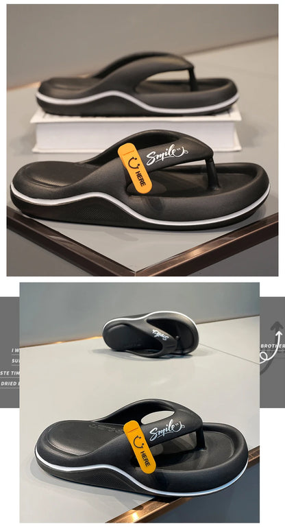 Men's Platform Flip Flops Summer Soft Sole EVA Slippers