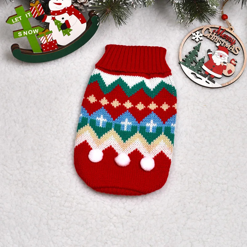 Turtleneck Christmas Wear Dog Knitted Sweater