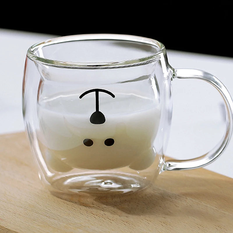 Tasse en verre Little Bear à haute teneur en borosilicate de 250 ml