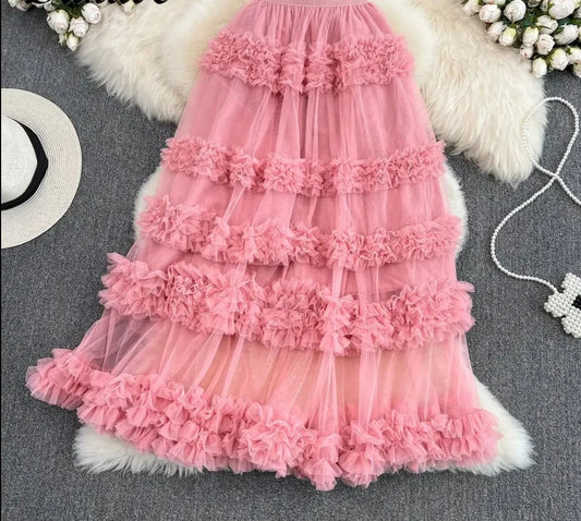 A-line High Waist Tulle Tutu Skirt