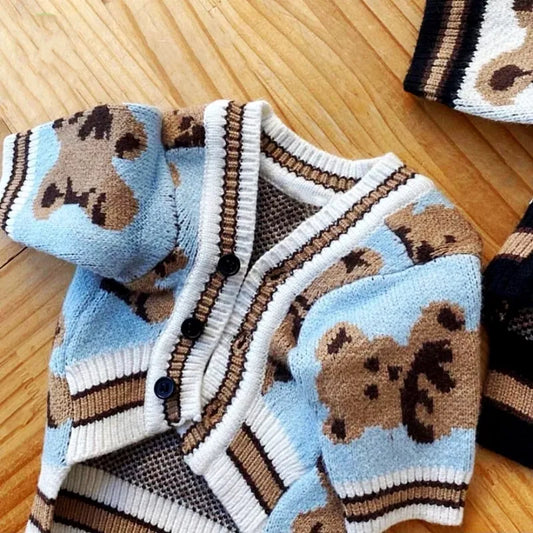 Pull cardigan rayé pour animaux de compagnie - Tenue pour animaux de compagnie