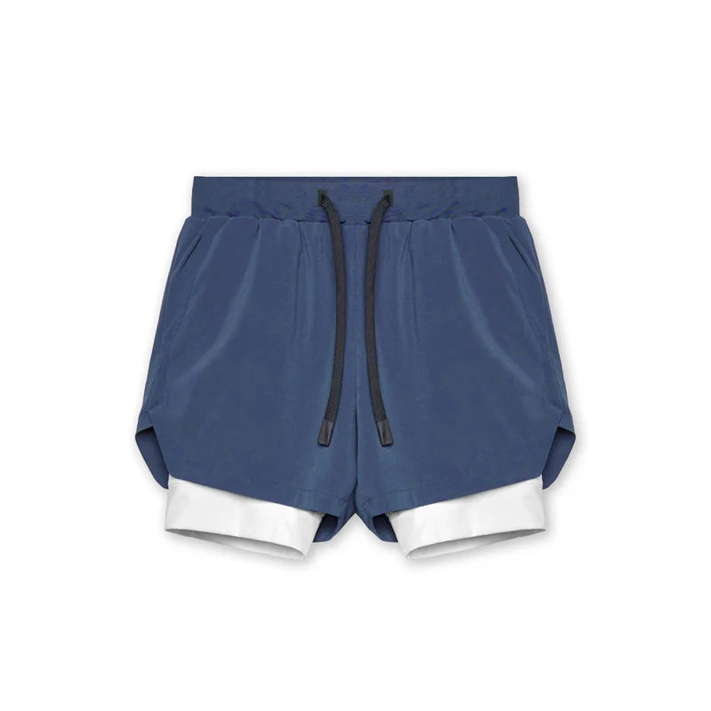 Summer Quick-Dry Double-Layer Gym Shorts for Men