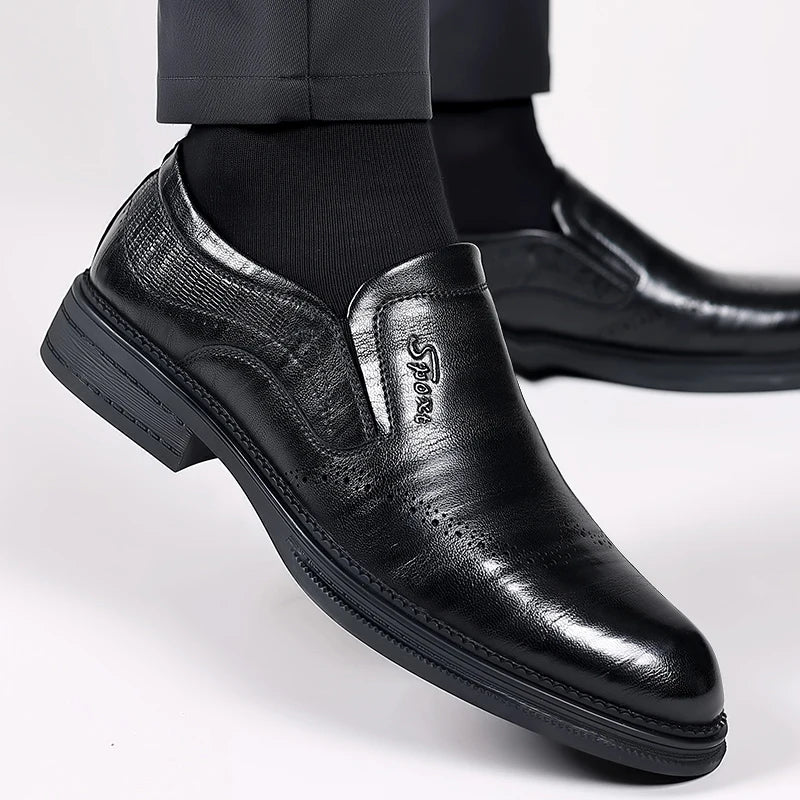 Chaussures habillées en cuir de style britannique pour hommes