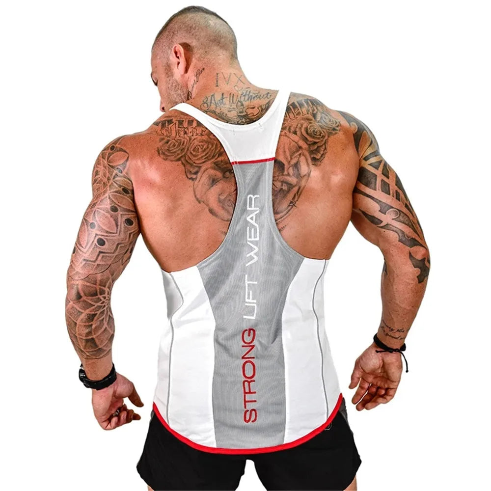 Bodybuilding-Tanktop aus Baumwolle für Herren