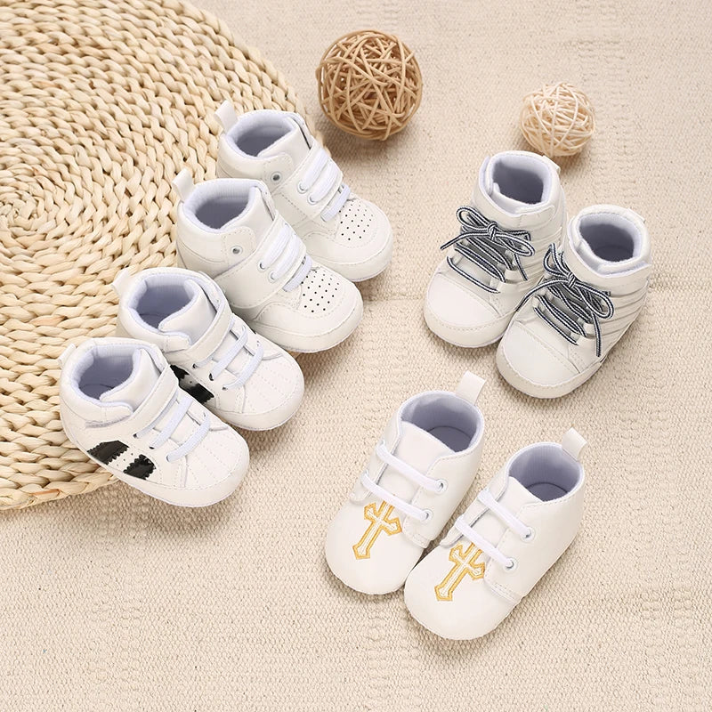Mehrfarbige Baby-Sneaker aus PU-Leder mit weicher Sohle