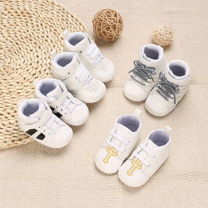 Mehrfarbige Baby-Sneaker aus PU-Leder mit weicher Sohle