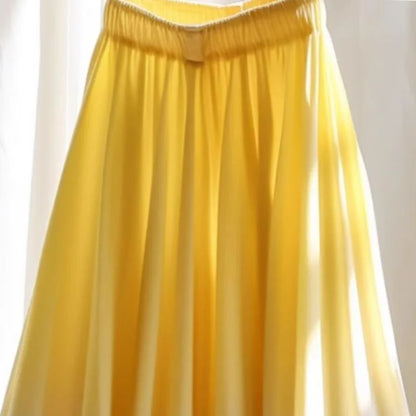 High-Waist Loose Mid-Length Skirt