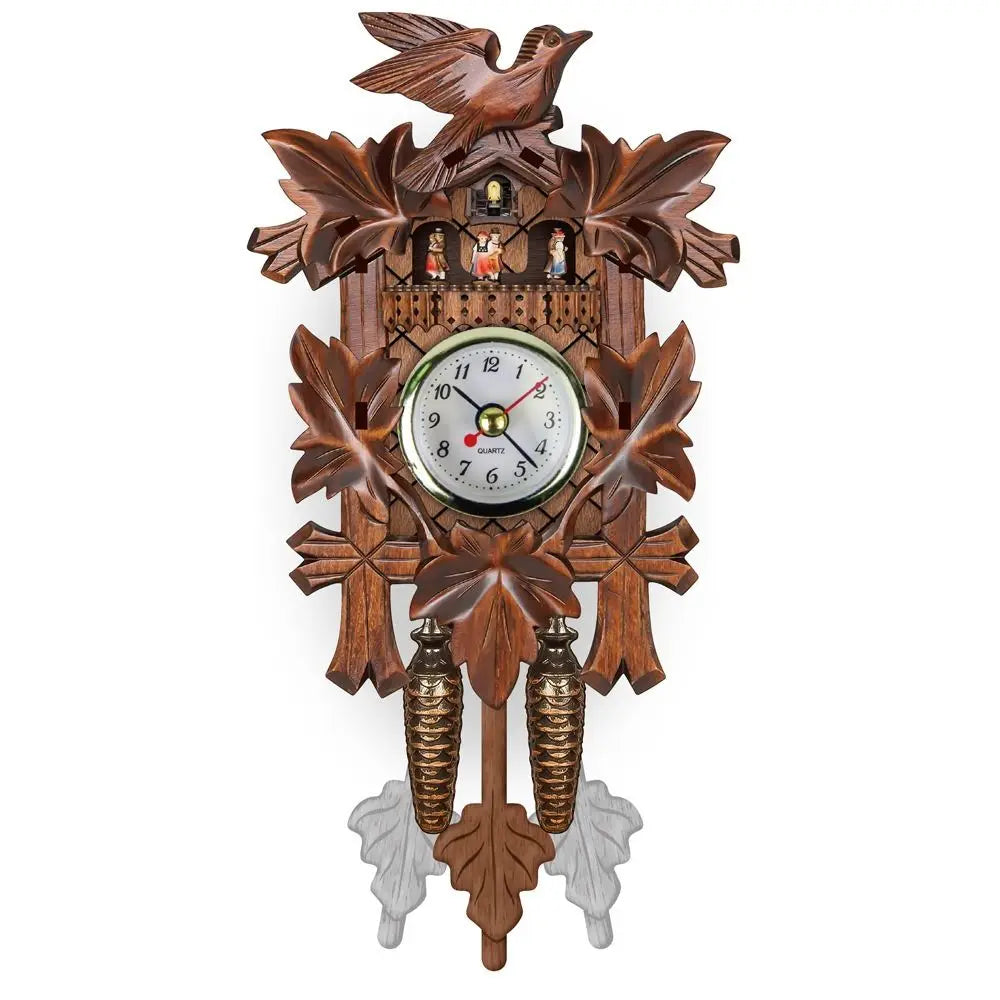 Vintage Silent Pendulum Wooden Wall Clock
