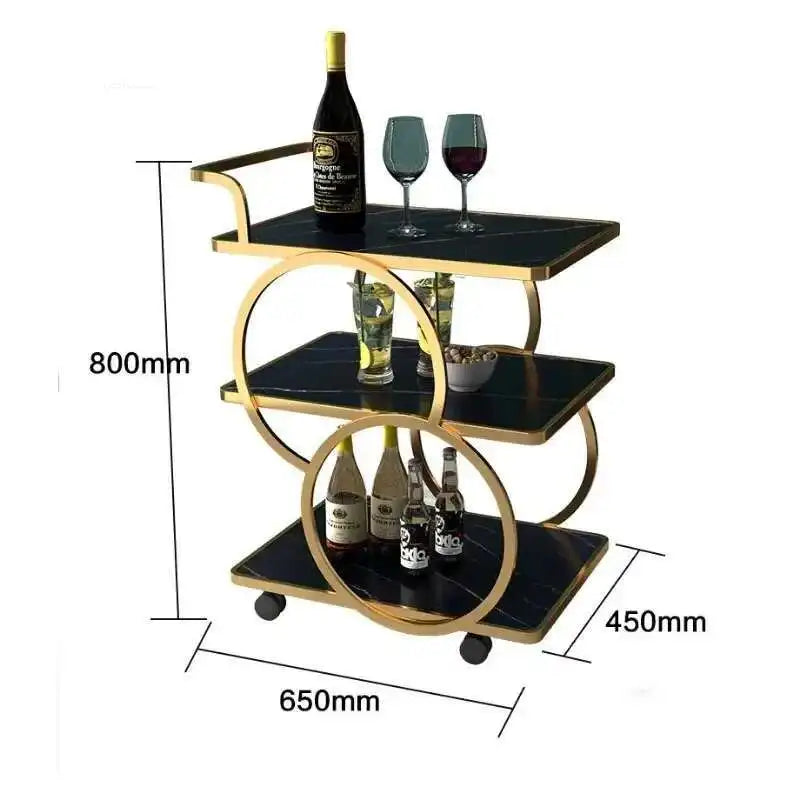 Metal Rolling Bar Kitchen Trolley