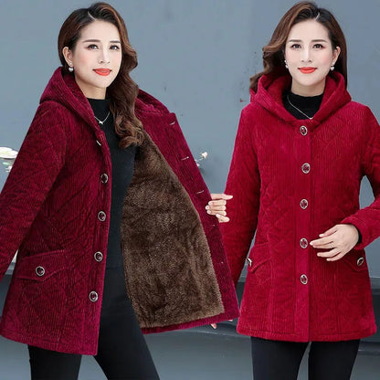 Autumn Winter Loose Hooded Warm Overcoat