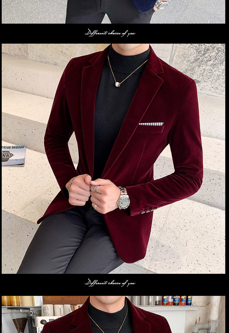 Men's American Style Velvet Blazer