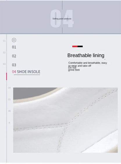 Men's Breathable Slip On Casual Leather Sneakers