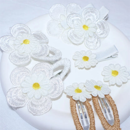 Floral Lace Embroidery Hair Clips