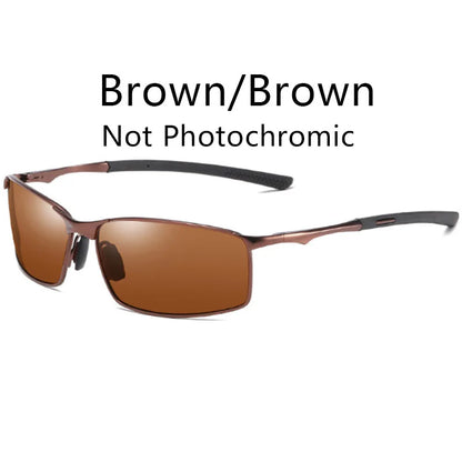 Metallene quadratische polarisierte photochrome Sonnenbrille 