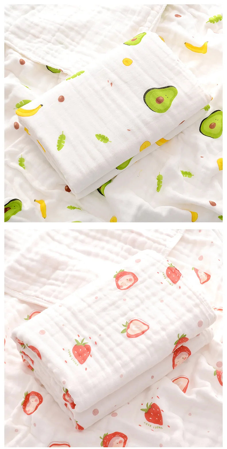 Serviette de bain tricotée en coton 6 couches pour bébé