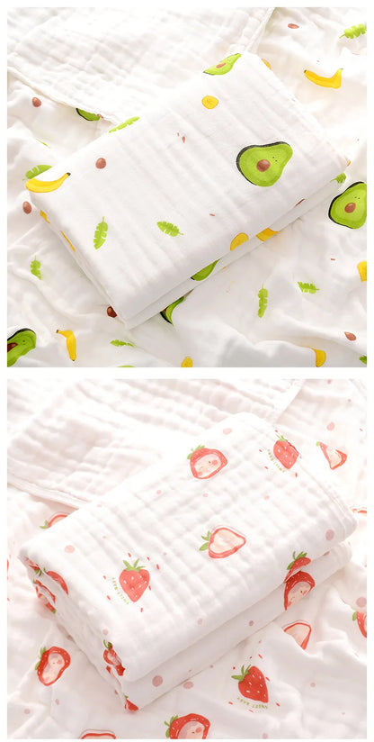 Serviette de bain tricotée en coton 6 couches pour bébé