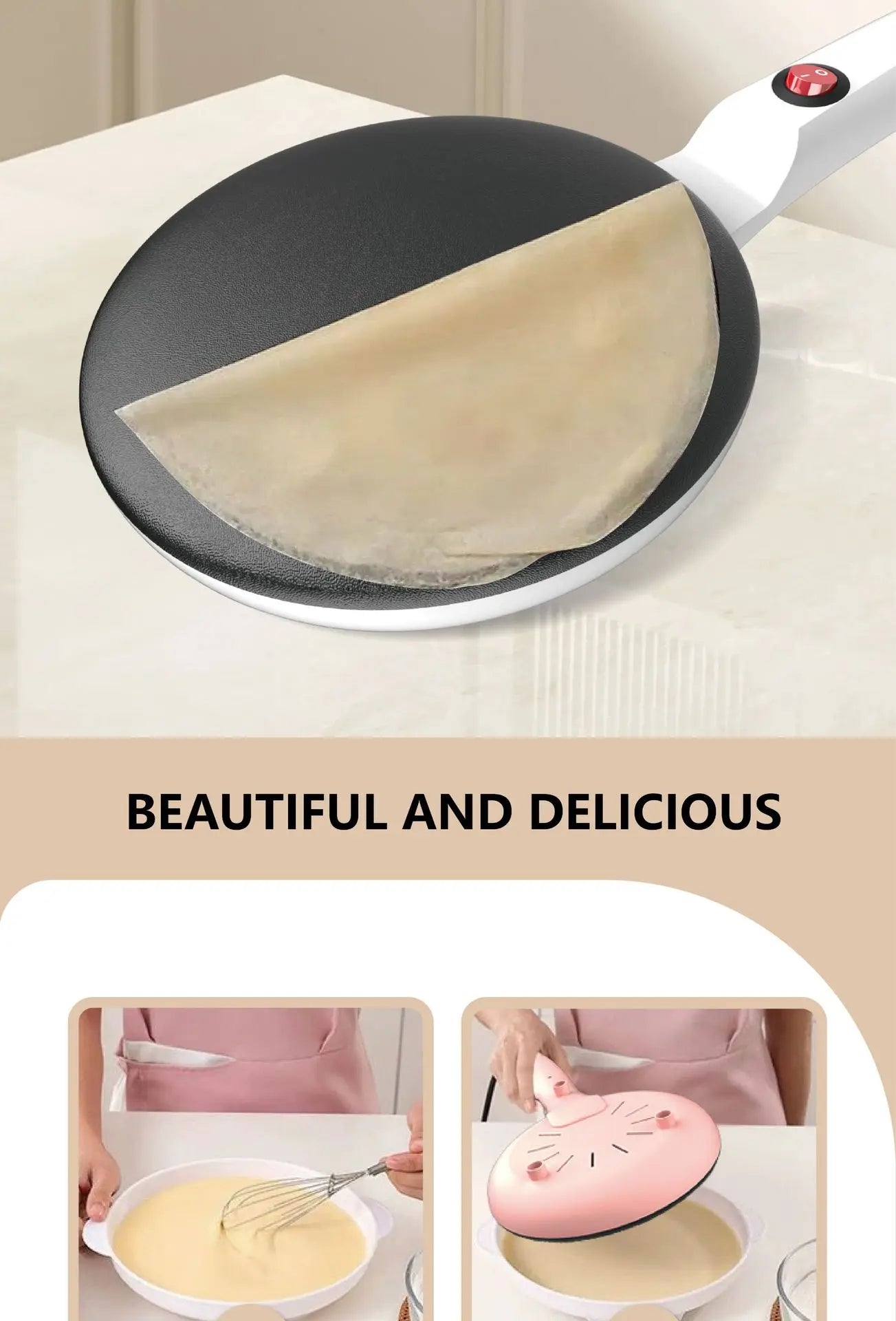 Non-stick Electric Pancake Crepe Baking Pan