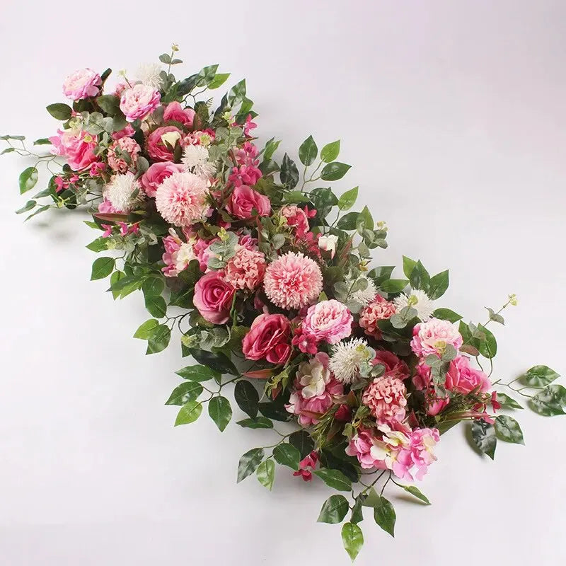 Rangée de fleurs artificielles pour fond de fête de mariage, 100 cm 