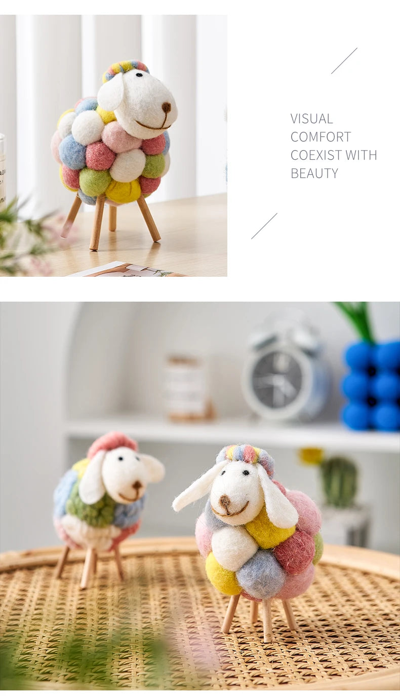 Joli ornement de mouton en feutre, décoration de maison