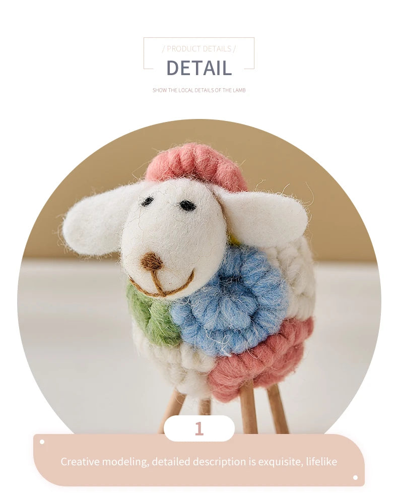 Joli ornement de mouton en feutre, décoration de maison