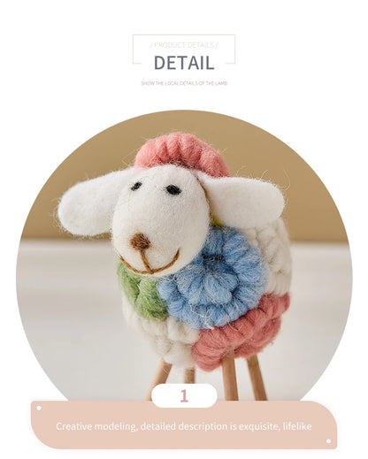 Joli ornement de mouton en feutre, décoration de maison