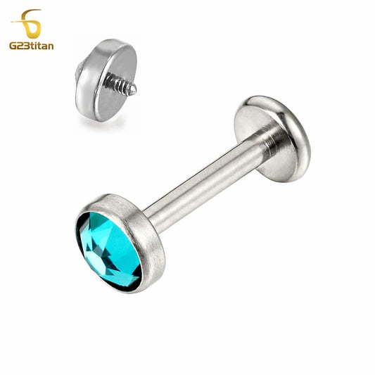 Titanium CZ Labret Nose Stud