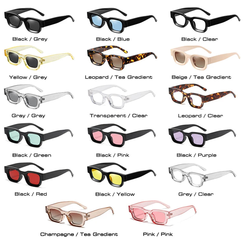 Men & Women Retro Punk Shades Square Sunglasses