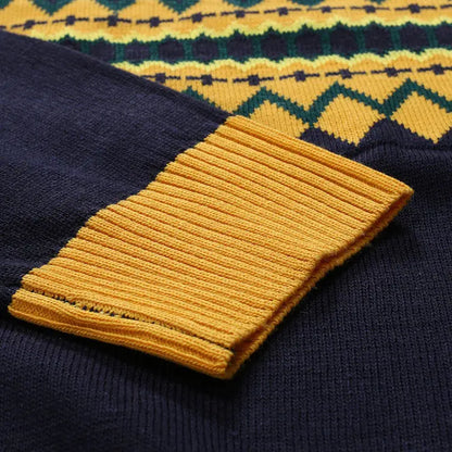 New Trendy Striped Thick Knitwear Sweater