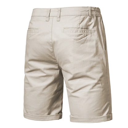 Short de plage uni en coton pour hommes, taille élastique de haute qualité