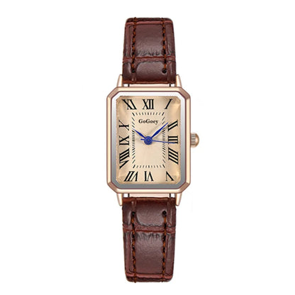 Women's Retro Digital Dial Square Leather Strap Watches