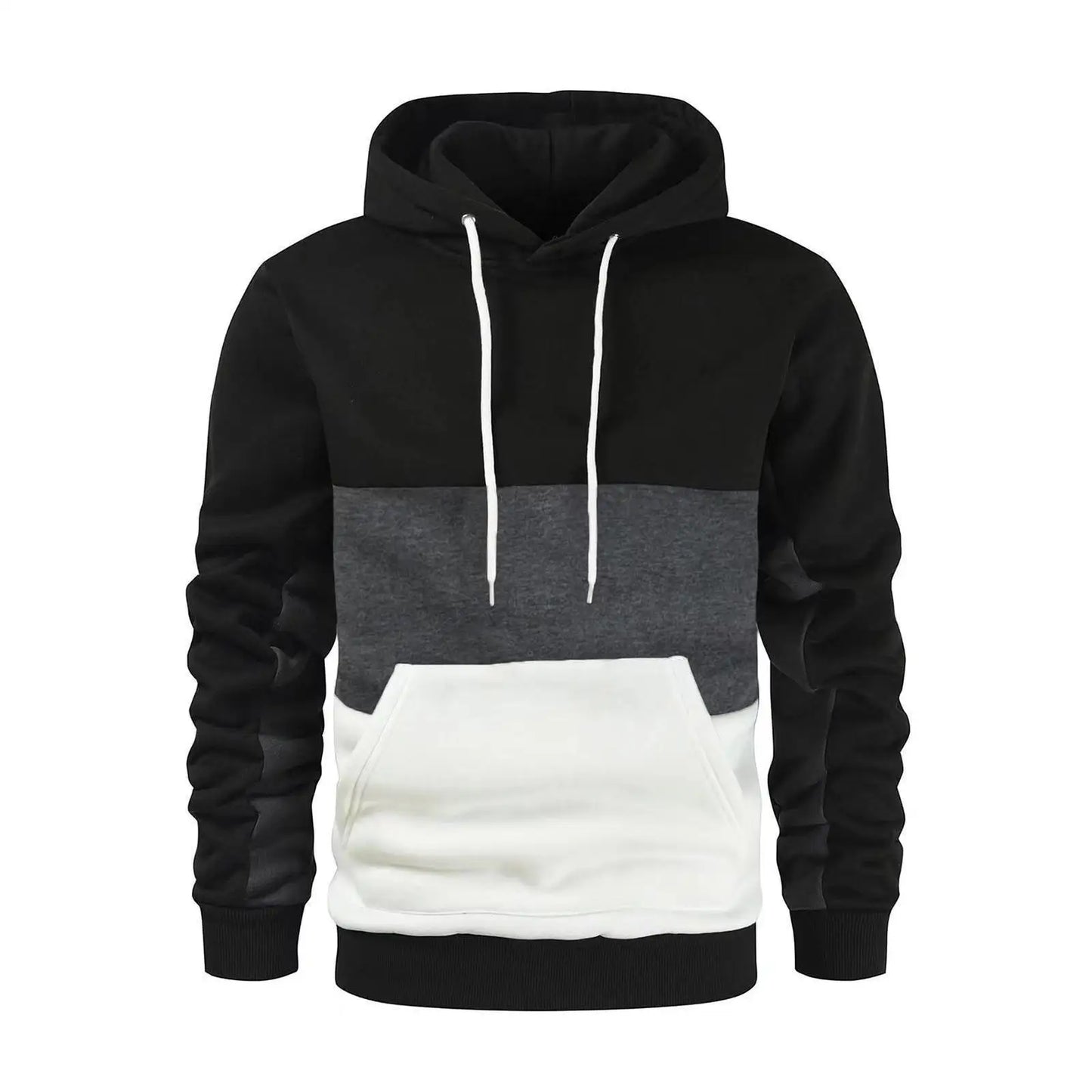 Korean Style Men's Vertical Stripe Color Block Hoodies