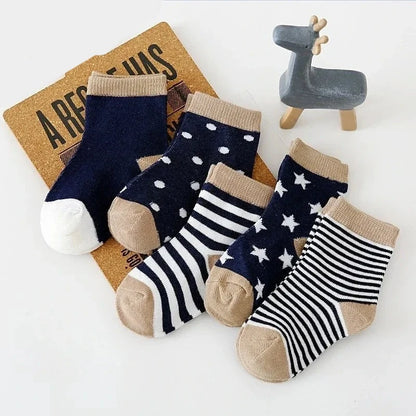 5Pairs Cotton Newborn Baby Socks